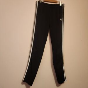 Adidas 3-Stripe T10 Track Sweatpants Climalite Black White Size M